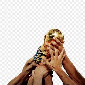 Hands Holding Fifa World Cup Trophy HD PNG