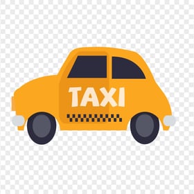 Yellow Vector Cartoon Cab Taxi Car Auto PNG