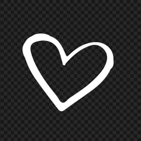 HD White Outline Hand Drawn Heart PNG
