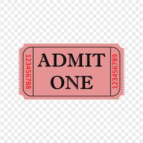 Red Admit One Ticket Icon Logo Clipart PNG