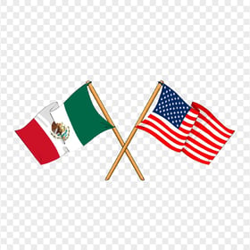 Clipart Mexico And United States Crossed Flags PNG