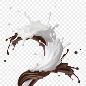 HD Milk With Liquid Melted Chocolate Splash PNG