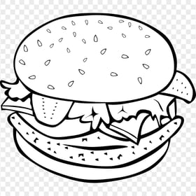 HD Hand Drawn Coloring Hamburger PNG