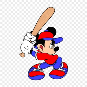Cartoon Mickey Mouse Holding Baseball Bat HD PNG