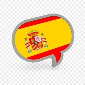 Spain Flag 3D Speech Bubble Icon PNG