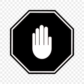 HD Black And White Stop Hand Sign Icon Symbol PNG