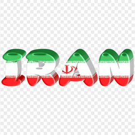 PNG Iran Word Logo With Flag Colors
