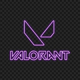 HD Valorant Purple Neon Logo With Symbol PNG
