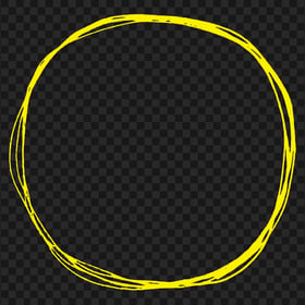 Doodle Pencil Sketch Drawing Yellow Circle FREE PNG