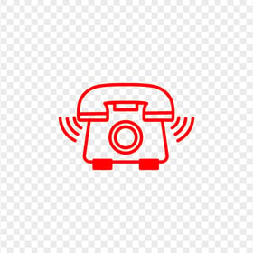 HD Red Outline Phone Receive A Call Icon Transparent PNG