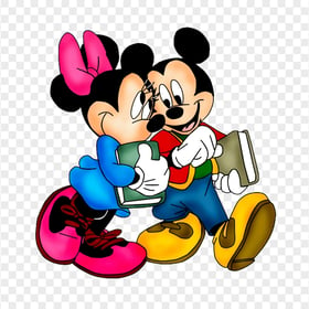 HD Mickey and Minnie Mouse Together Back to School PNG