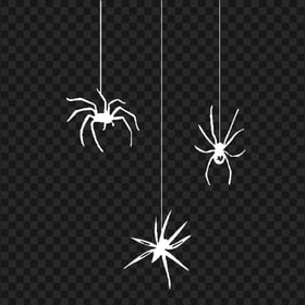 Halloween Three Spiders White Silhouette PNG IMG