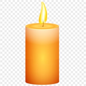 HD Burning Lighted Pillar Candle PNG