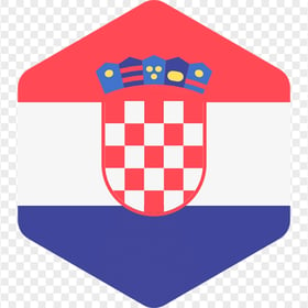 Flat Hexagon Croatia Flag Icon FREE PNG