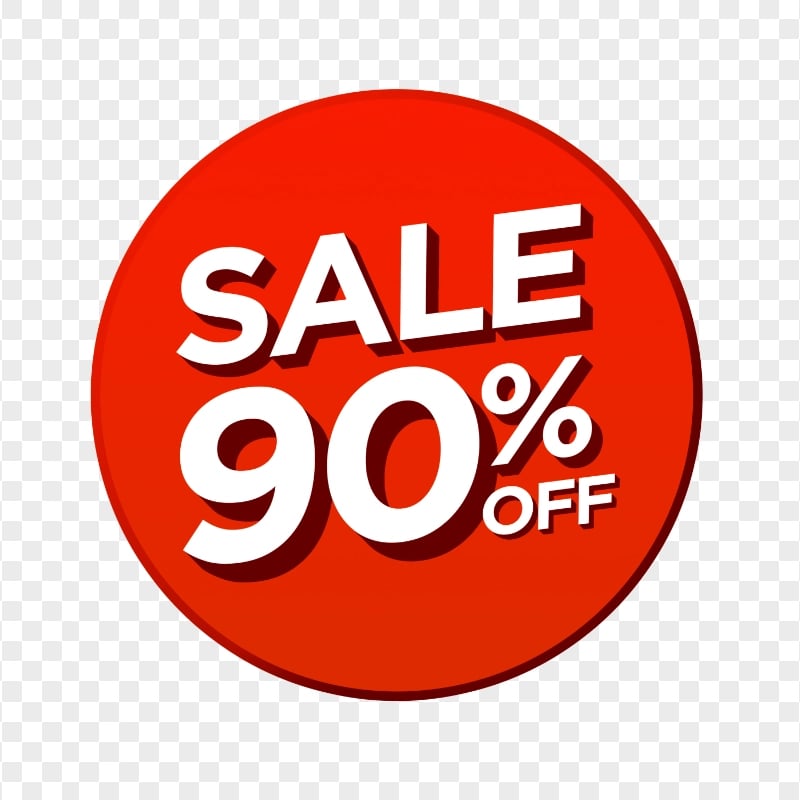 Discount 90% Off Sale Red Badge PNG IMG
