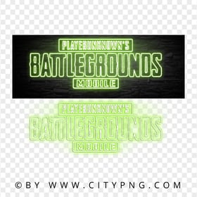 HD Player Unknown Battlegrounds PUBG Green Light Neon Logo PNG
