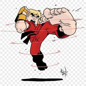 HD Ken Masters Street Fighter Chibi Character PNG