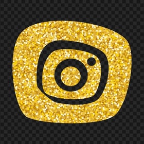 Gold Glitter Instagram Clipart Icon