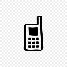 HD Black Hand Draw Old Cell Phone Icon PNG