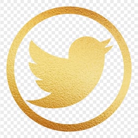 HD Gold Texture Round Twitter Icon PNG