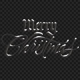Merry Christmas Snowy Words HD PNG