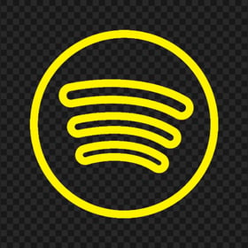 Transparent Spotify Round Outline Yellow Icon