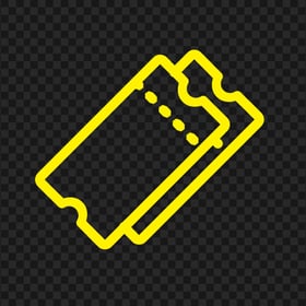 Outline Yellow Ticket Icon PNG