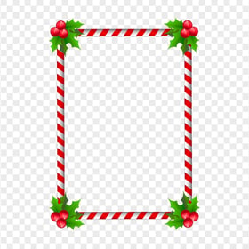 HD Candy Cane Style Christmas Frame Transparent PNG