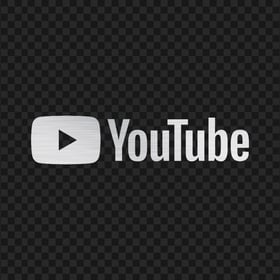 HD Silver Brushed Youtube YT Logo PNG