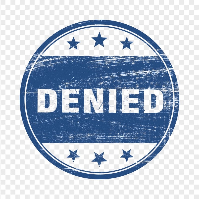 Denied Round Blue Stamp Icon