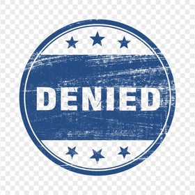 Denied Round Blue Stamp Icon