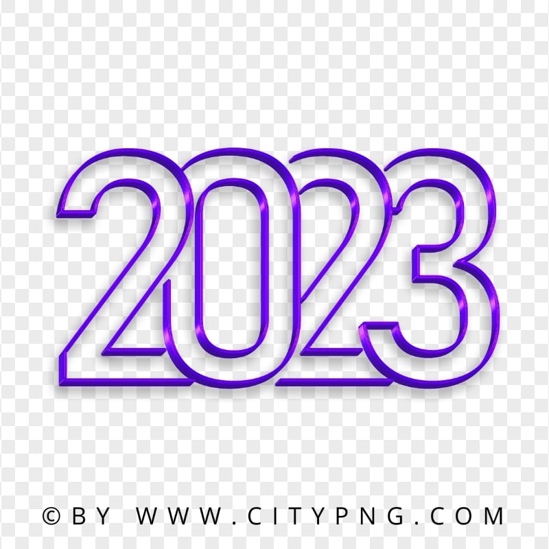 2023 Purple Art Line Text Logo Numbers Image PNG