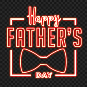 HD Red Happy Father's Day Neon Text PNG