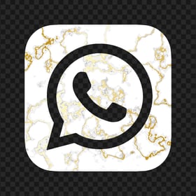 HD Gold & White Marble Aesthetic Whatsapp Logo Icon PNG