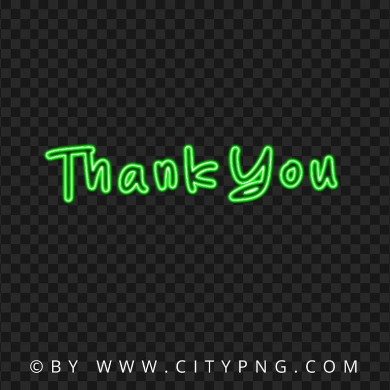 Thank You Green Neon Text Sign Logo PNG