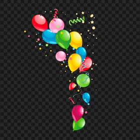 Vector Cartoon Holidays Birthday Colorful Balloons PNG