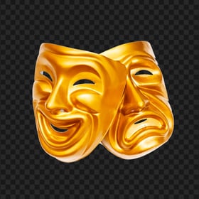 Gold Theatre Masks FREE PNG