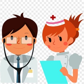 Cartoon Hospital Doctor Nurse Illustration