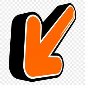 HD 3D Orange Arrow Pointing Down Left PNG