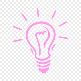 Transparent Light Bulb Doodle Drawing Idea Pink Icon