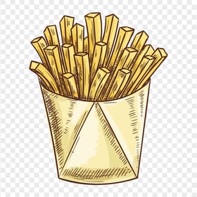 FREE Drawing Paper Cup Of French Fries PNG