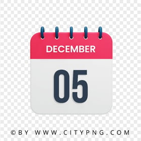 5th December Date Vector Calendar Icon HD Transparent PNG