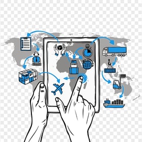 Worldwide Logistics Shipping Drawing Illustration