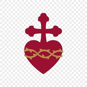 Christ Cross Attached To Heart Silhouette Love God