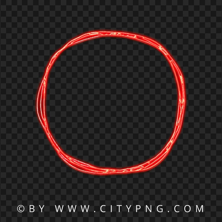 Red Neon Doodle Sketch Drawing Circle HD PNG