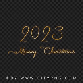 Creative Merry Christmas 2023 Golden Design PNG Image