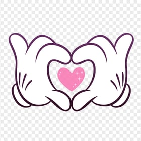 Mickey Mouse Hands Forming Heart HD PNG