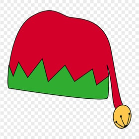 Clipart Red & Green Elf Christmas Winter Hat Cap PNG