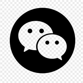 Black Outline WeChat Round Logo Icon