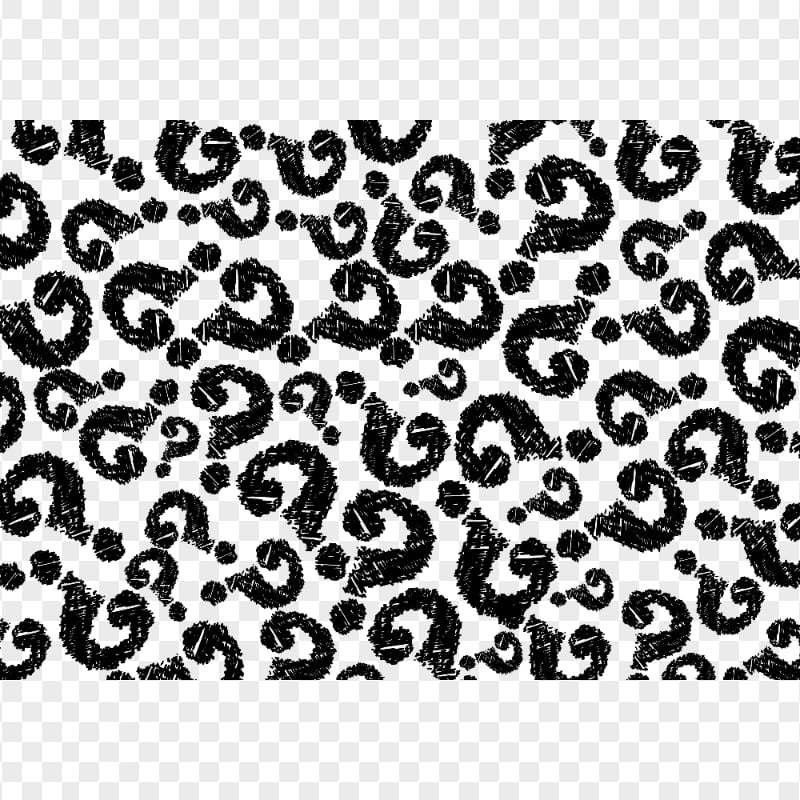 Black Question Marks Pattern PNG Image